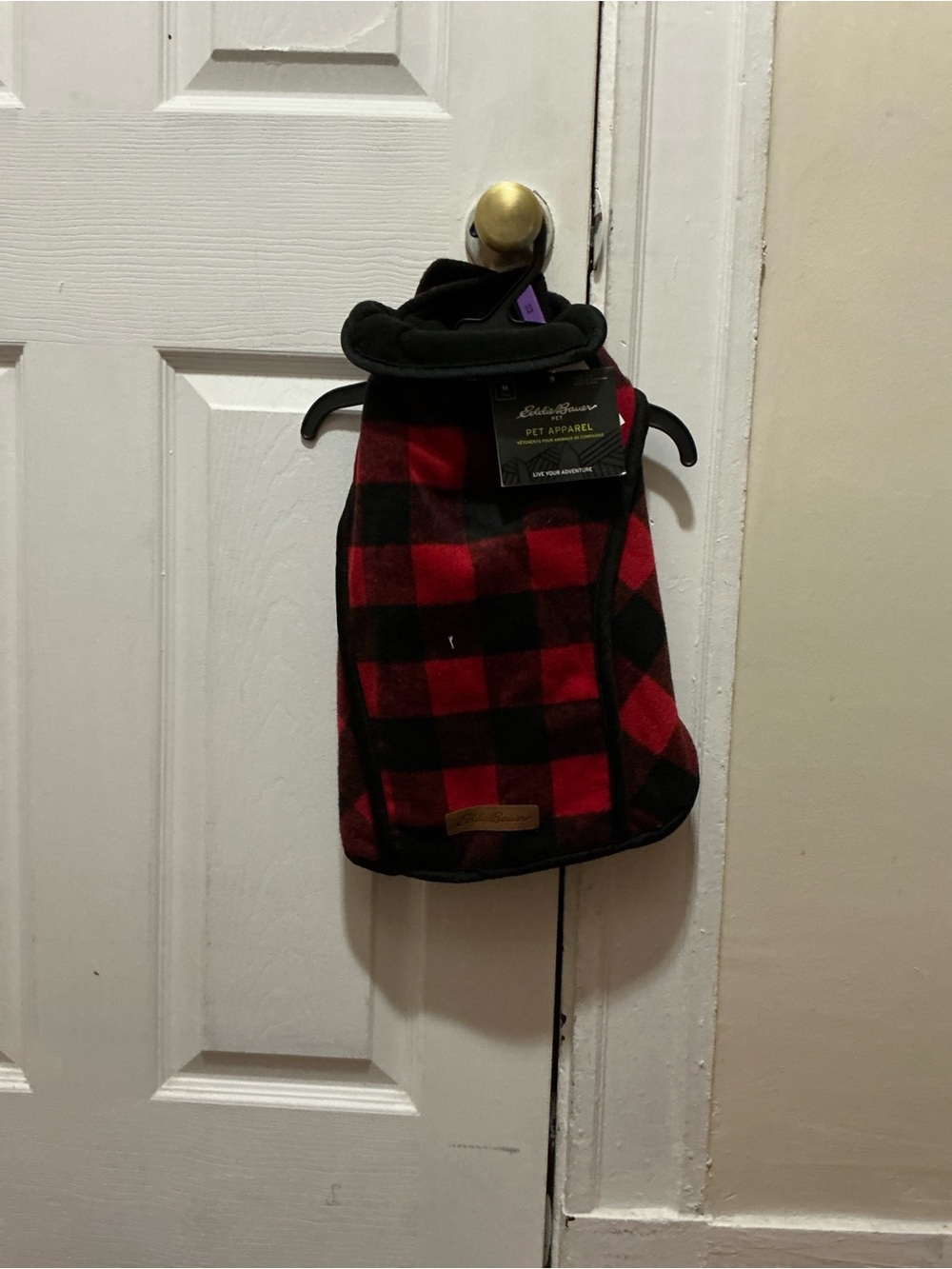 Eddie Bauer Red & Black Plaid Fleece Dog Vest